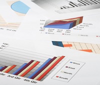 bar and pie chart papers on top of each other